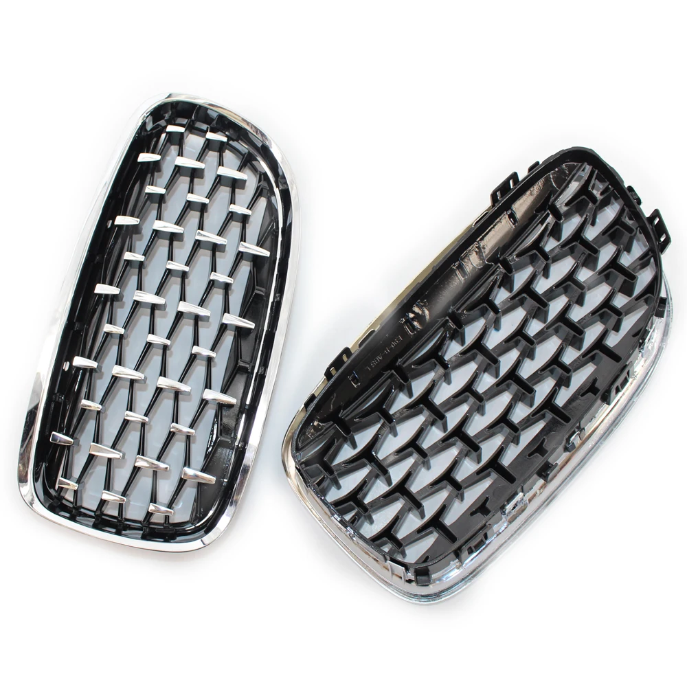 TOPTHAN Radiatorgrill geschikt voor BMW E90 E91 LCI Bj 2009-2012 glanzende koeler front dubbele ribben grill glanzend nieren dubbele brug zwart