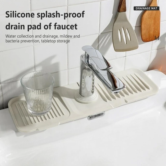 Kitchen Faucet Anti-splash Silicone Mat Bathroom Sink Faucet Tap Wrap  Bottom Pad - Grey Wholesale