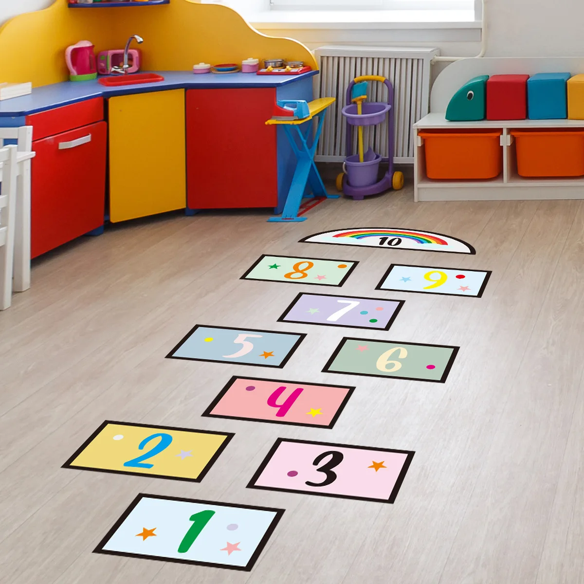 Number Hopscotch Children&rsquo;s Floor Sticker Game Early Education Decoration