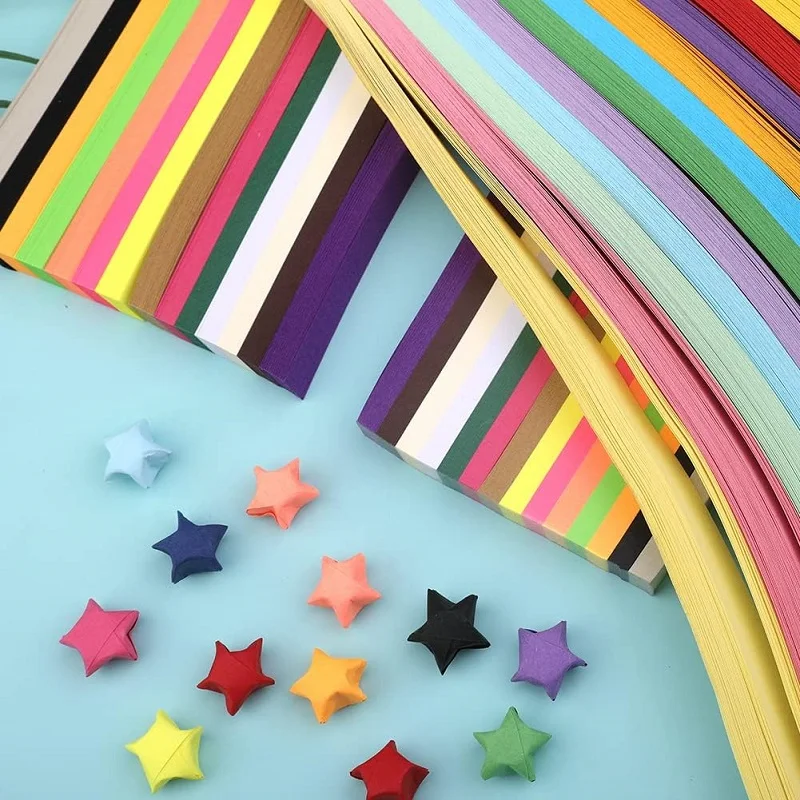 Pack of 400 Strips Mini Size Lucky Stars Origami Paper Kits in