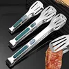 7/9/12inch Stainless Steel Food Clip Non Slip BBQ Tongs Silicone Non-slip Handle Meat Salad Bread Clip Home Kitchen Baking Tool 6