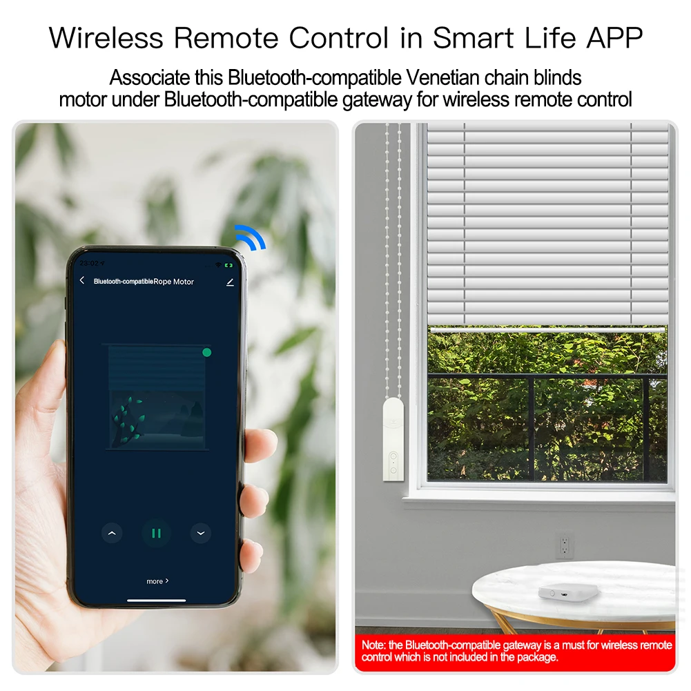 

Bluetooth Compatible Electric Chain Roller Blind Sunshade Easy To Install Motor App Timing Intelligent Automated Roller Shutter
