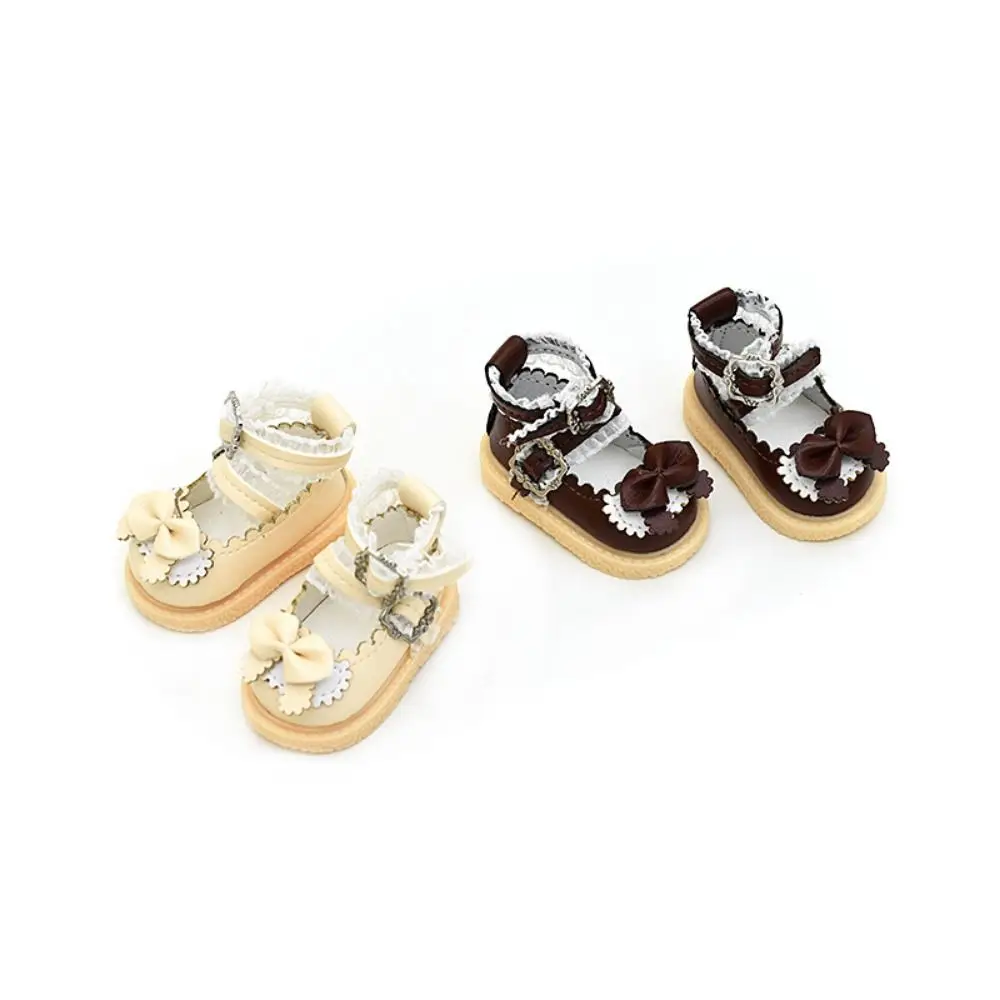 1 Pair Leather Shoes 1/6 Scale PU Leather Shoes Mary Jane Shoes Round Toe 1/6 Bjd Shoes Casual 5cm Mini Sports Shoes