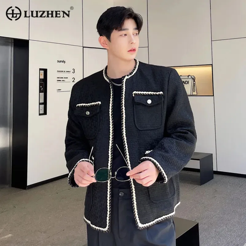 

LUZHEN Trendy Personality Casual Splicing 2023 Contrast Color Design Jacket Men's Elegant High Quality Fashion Male Coat 2f77fa