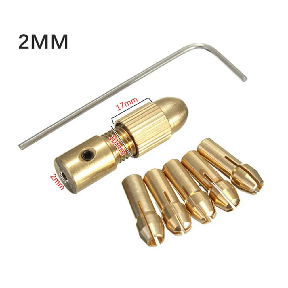 7pcs  Mini Drill Brass Collet Chuck For Dremel Rotary Tool 0.5 /1.0/ 1.5/ 2.5/ 3.0m For Mini Drill Chuck Accessory Tool Set welder ceramic nozzle tig welding accessory collet for wp17 18 26