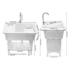 Freestanding Plastic Laundry Sink with Storage Shelf & Washboard Utility Sink Laundry Tub with Stainless Faucet 3