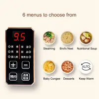 DMWD Electric Slow Cooker 1L Stewing Soup Pot Bird's Nest Maker Porridge Casserole Breakfast Machine White Porcelain Liner 220V 2