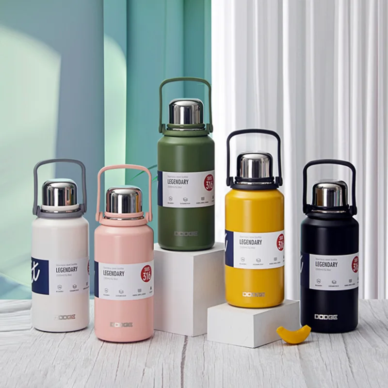 

900/1200/1500ml Capacity 316 Stainless Steel Thermos Portable Flask Insulated Tumbler Thermo Bottle Military Style Vacuum Flask