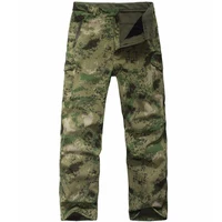 Mens Fleece Warm Casual Pants Military Tactical Camouflage Pant Shark Skin Softshell Waterproof Trousers Outdoor Hiking Pants 1