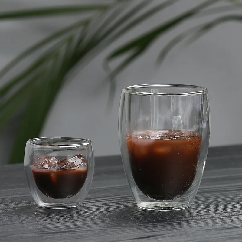 Clear Glass Coffee Mug, Double-Wall Insulated Glass Mug, Clear, 12 Ounces  Each (Pack of 2) - AliExpress