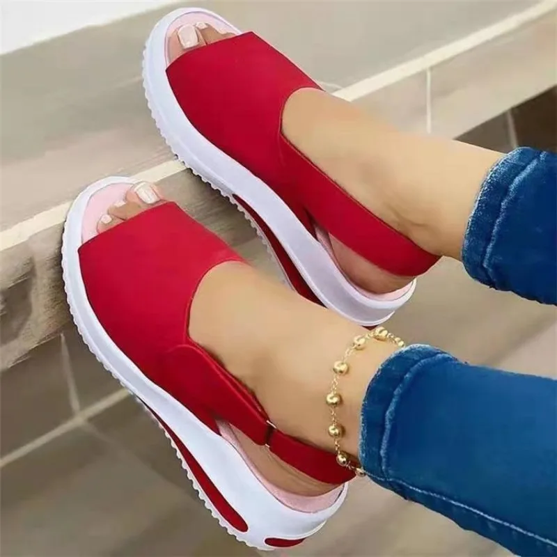 Shoes Summer Women Sandals Peep Toe Sandals Ladies Lightweight Sandals Woman Breathable New Fashion Non-Slip Female Footwear