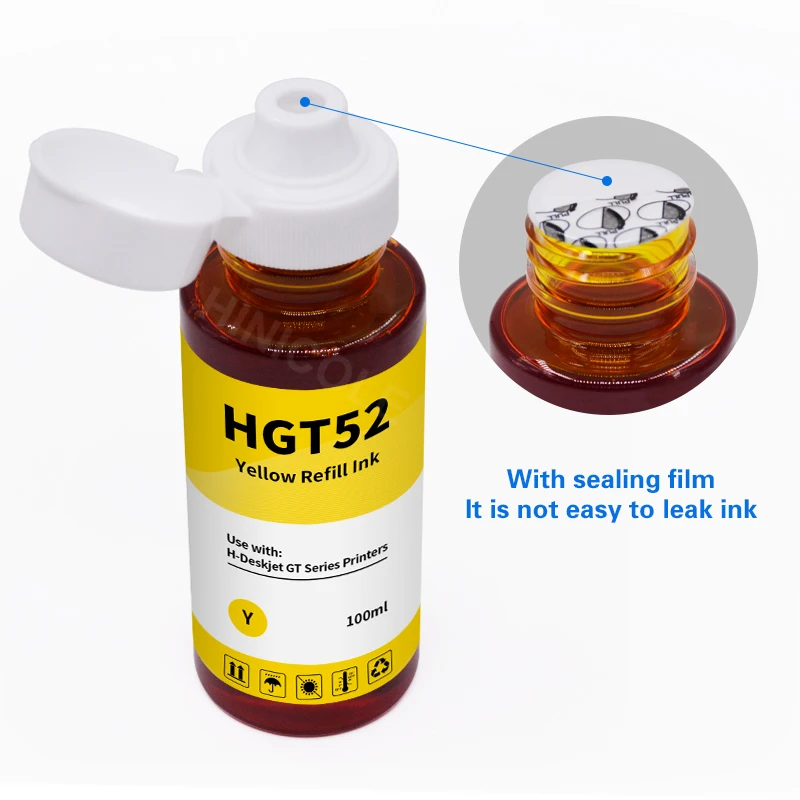 Hinicole GT51 GT52 Dye Ink Bottle For HP DeskJet GT 5810 5820 GT5810 GT5820 51 52 Tank 310 410 318 418 Inkjet Dye Ink Printer