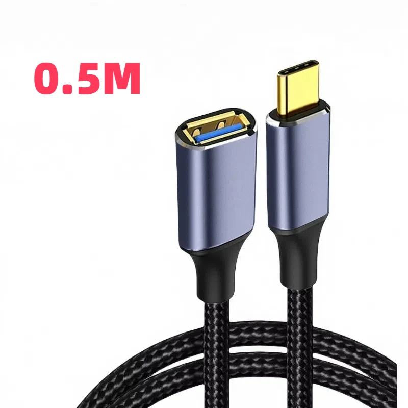 High-Speed Type-C to USB 3.0 OTG Adapter Cable – Male to Female Extension