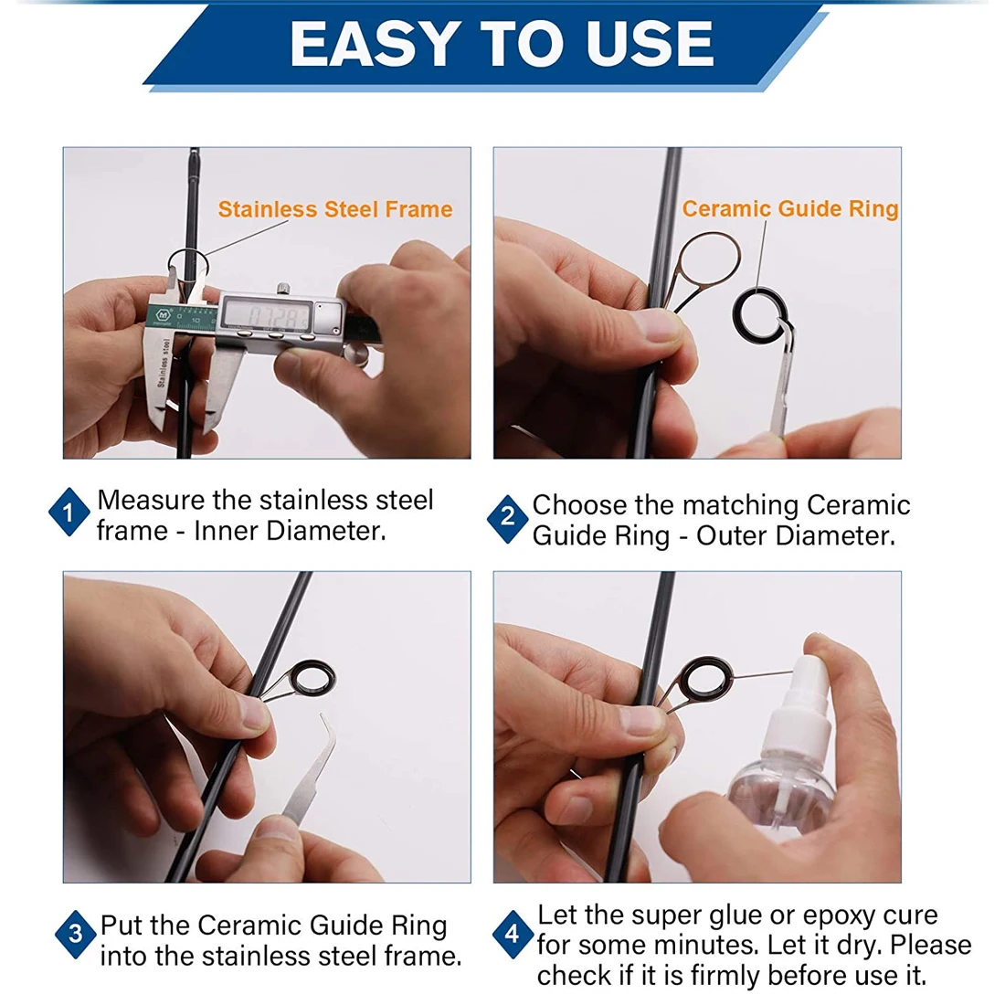 Fishing Knot Guidefishtrip Fishing Rod Repair Kit - Ceramic Guide