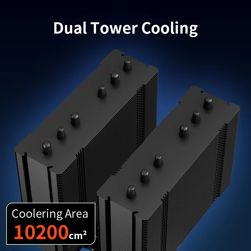 POWER TRAIN X-GAMERX MK6 Radiator 6 Heat Pipe ARGB CPU Cooler Intel LGA1851 1700 1200 115X AM5 AM4 Computer Tower Air Cooling - Image 5