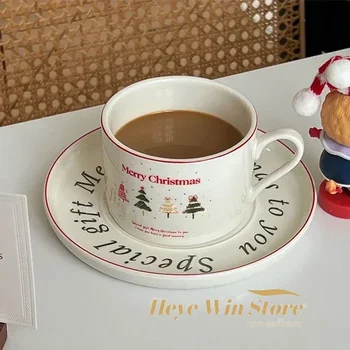 Christmas Tree Ceramic Tea Cup & Saucer Set 1