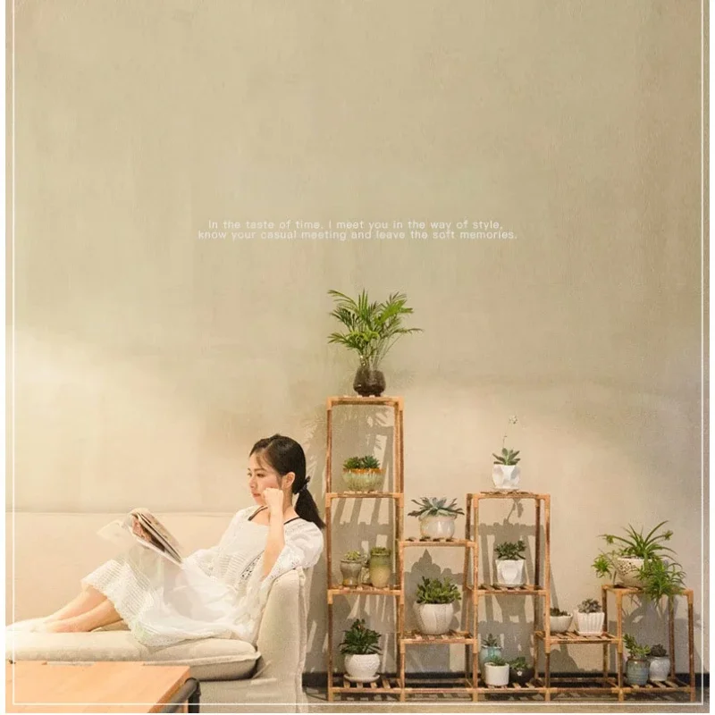 Plant Stand Solid Wood Stand Shelf for Indoor Plants Planters and Flower Pots Floor-to-ceiling Balcony Succulent Rack Garden Furniture Sets