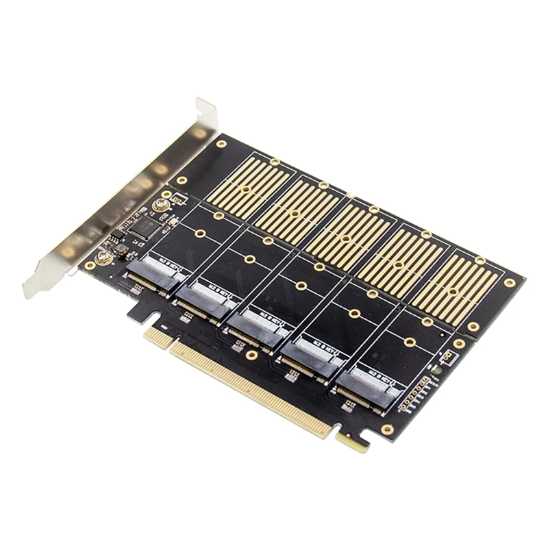 

NEW-PCIE 5-Port M.2 SSD Expansion Card Key B NGFF SSD Computer Motherboard Solid State Drive Expansion Card