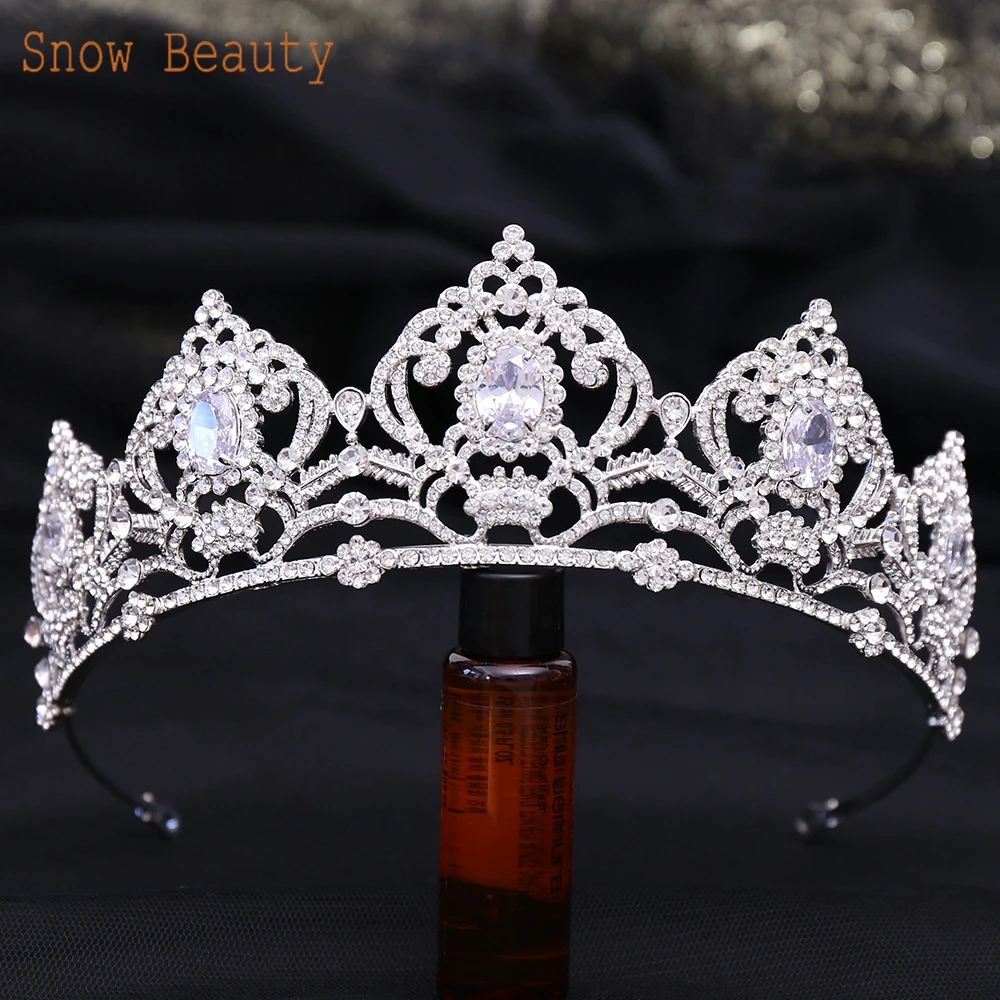 A152 Trendy Wedding Crown Crystal Copricapo Da Sposa Royal Zircone Donna Princess Girl Hair Jewelry Strass Bride Headbands