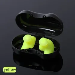 Waterproof Silicone Earplugs for Swimming and Water Activities (Yellow)