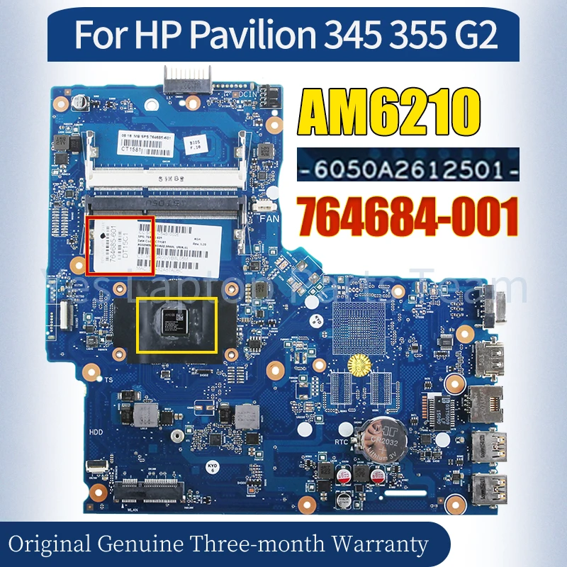 Материнская плата 6050A2612501 для ноутбука HP Pavilion 345 355 G2 764684-001 AM6210 100% протестированная материнская плата для ноутбука