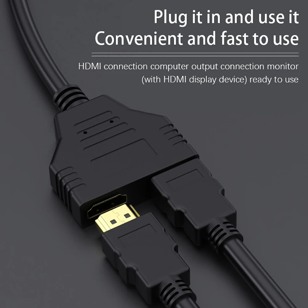 hdmi Cable 2 Dual Port Y Splitter 1 In 2 Out HD 4K 1080P Cable Adapter For LCD TV Box PS3 hdmi-compatible Splitter Cords