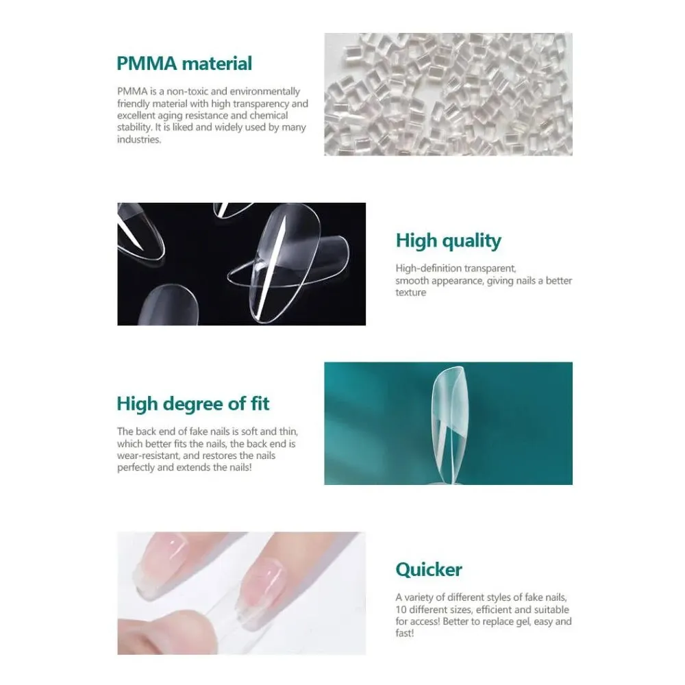 Nail Tips NAILPOP Nail Tips Full Cover Soft Gel False Nail Capsules Various Shapes and Styles Professional Extension DIY 120PCS