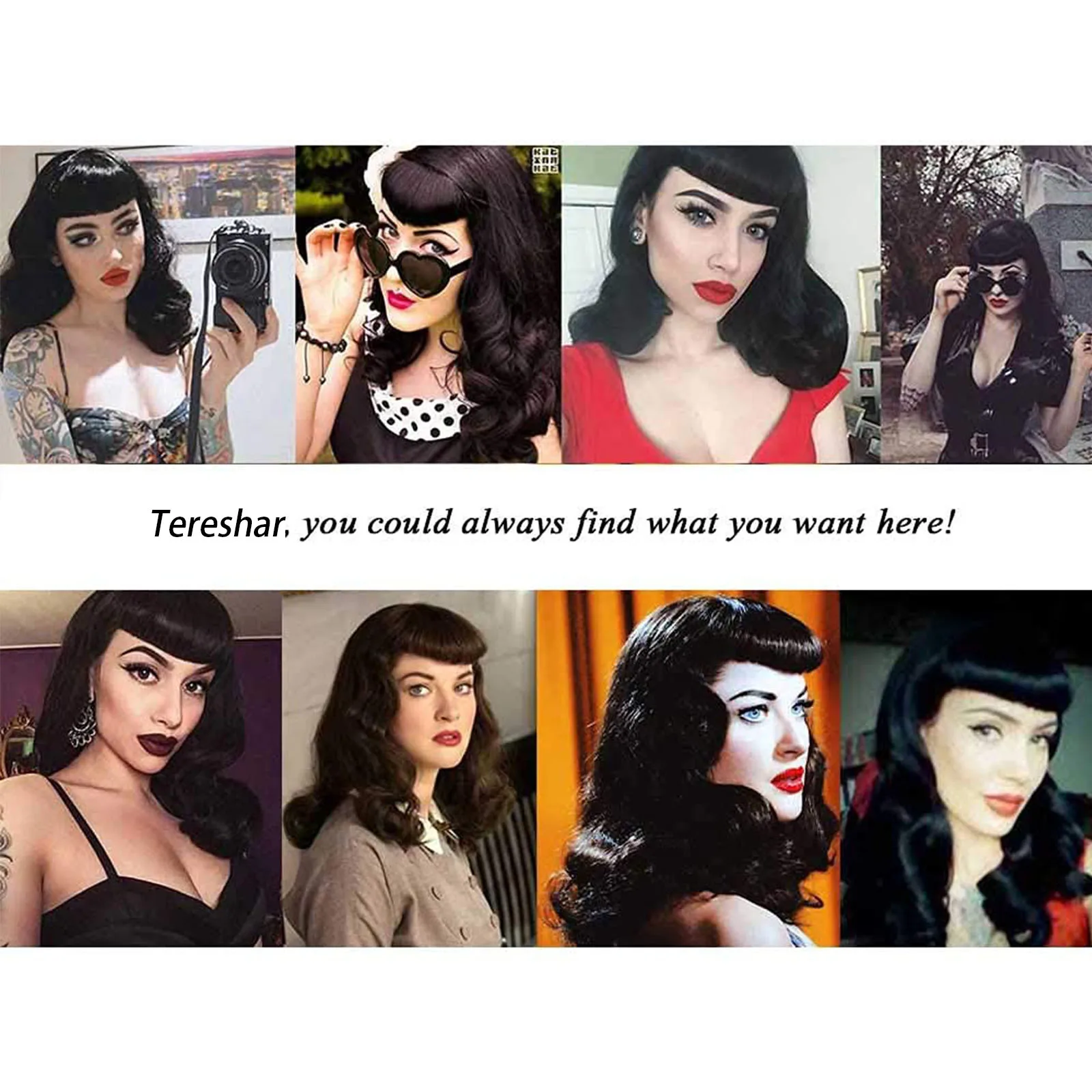 女性用ブロンドの蜂の巣ヘアウィッグ 前髪付き 70年代レトロスタイル ハロウィンコスプレパーティー用ヘアスタイル Tereshar-女性のための合成ロカビリーヴィンテージウィッグ、フリンジ付きの短い黒のかつら、耐熱性、ショートカーリー、ベッティページ  - AliExpress, image size:1600x1600