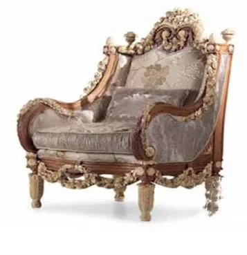 Luxury court French sofa villa fabric leisure soft sofa living room master bedroom decorative settee