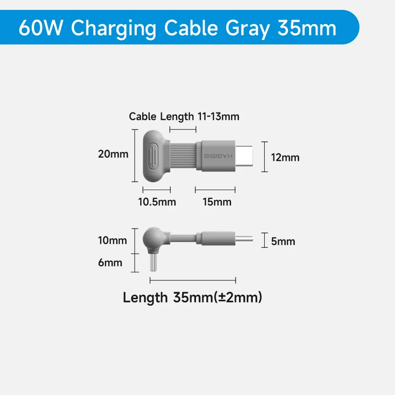 ตัวเลือกสินค้า สายชาร์จ USB-C งอ 90 องศา ชาร์จเร็ว PD 60W
