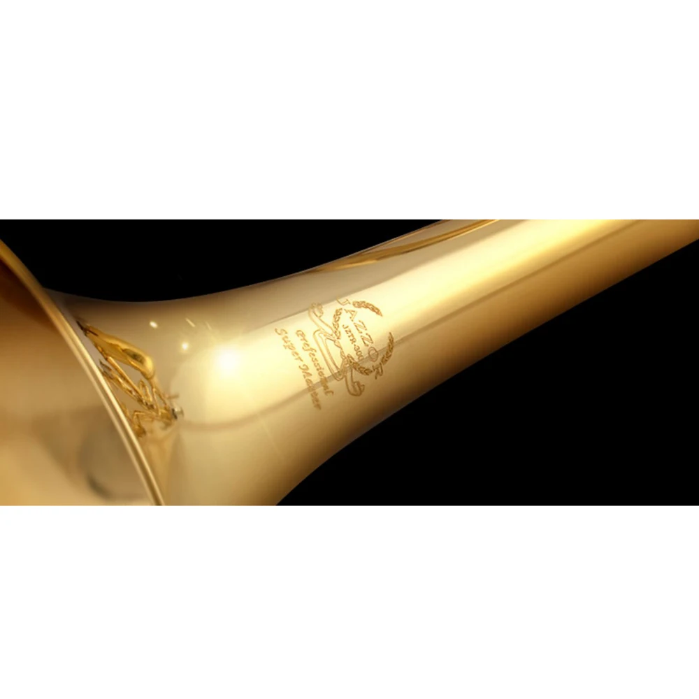Jazzor Trumpet Beginner To Play Adult Wind Instrument Brass Lacquer Gold Drop B Trumpet JZTR-300