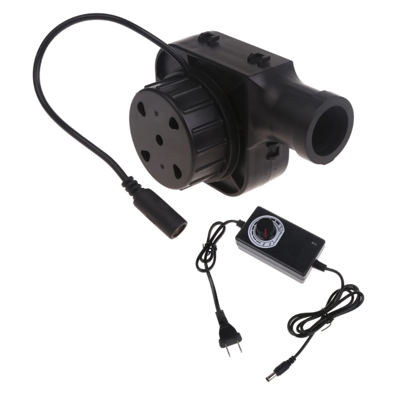 

AC100V-240V 12V BBQ Fan EU/US Plug Speed-regulating Blower Grill Wood Stove Outdoor Mobile Fan with Air Collecting Duct