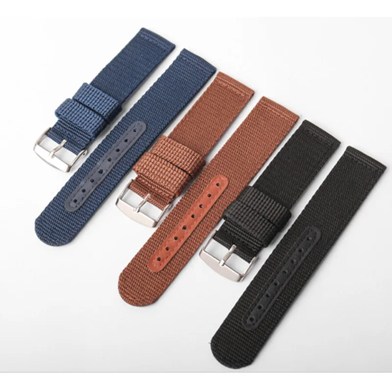 Weave Nylon Watch Band For Seiko Military SNK789 Canvas Watch