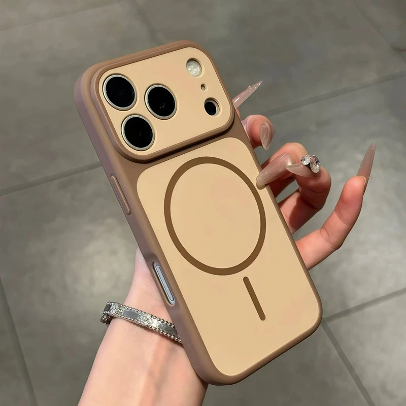 Magnetic Matte Phone Case For Iphone Two-colour Bumper Cover_voghion.com