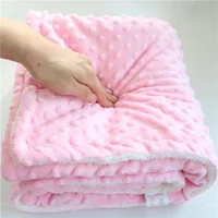 Winter Thick Thermal 3d Minky Dot Kids Blanket Super Soft Sherpa Fluffy Toddler Baby Blanket Quilt Swaddle Office Seat Blanket 1