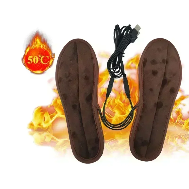 Heating Insoles,Unisex Electric Heated Foot Warmer Thermal Shoe Inserts Heating Insoles Pads for Men Women Skiing Fishing Hiking Outdoor Sports