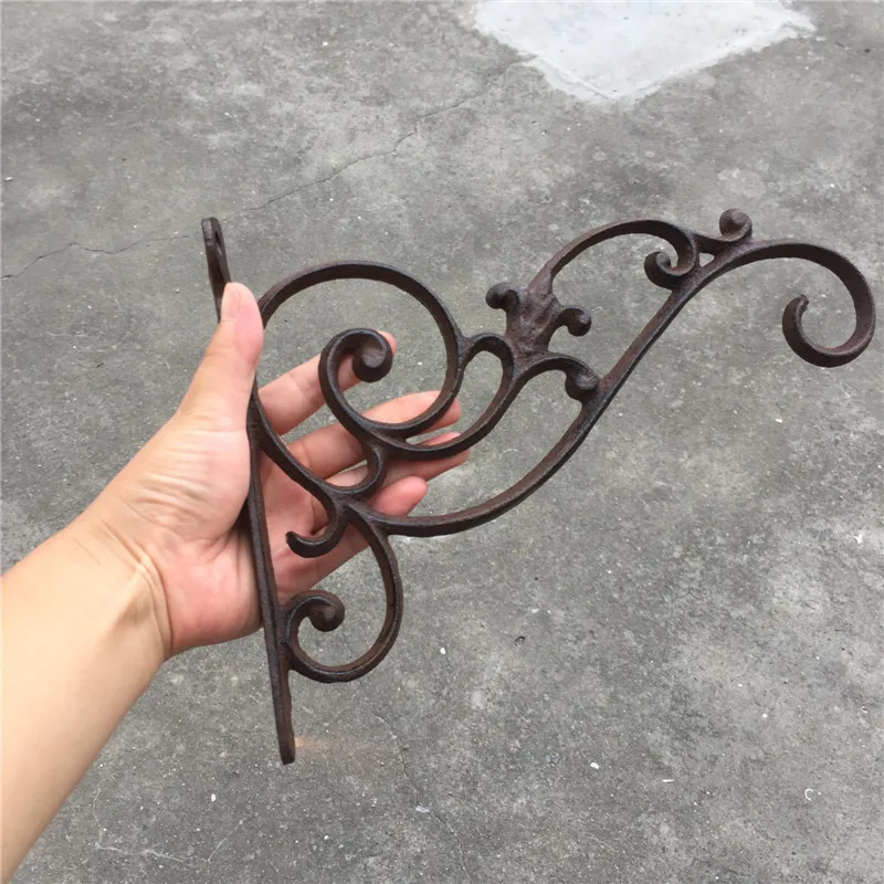 

2 Pieces Cast Iron Hook Bracket Decorative Wall Garden Decorations Hanging Plants Lantern Birdcage Flower Hangers Holder Rack