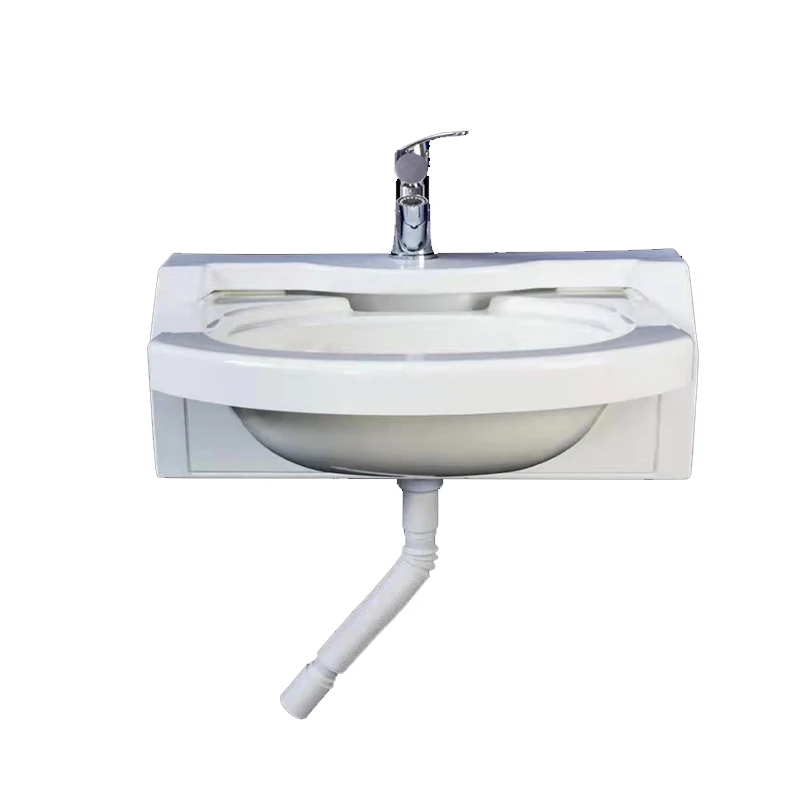

RV Modified Bathroom Small Sink Wall-Mounted Folding Sink Acrylic Lightweight Embedded Washbasin