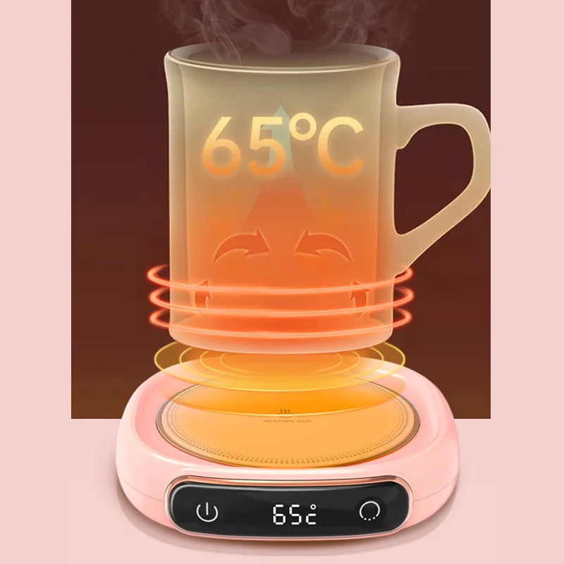 Smart Coffee Cup Warmer Electric Mug Heater for Milk Tea Food Portable Heating Coaster 3 Gear Settings Auto-off Cup Warming Pad 5