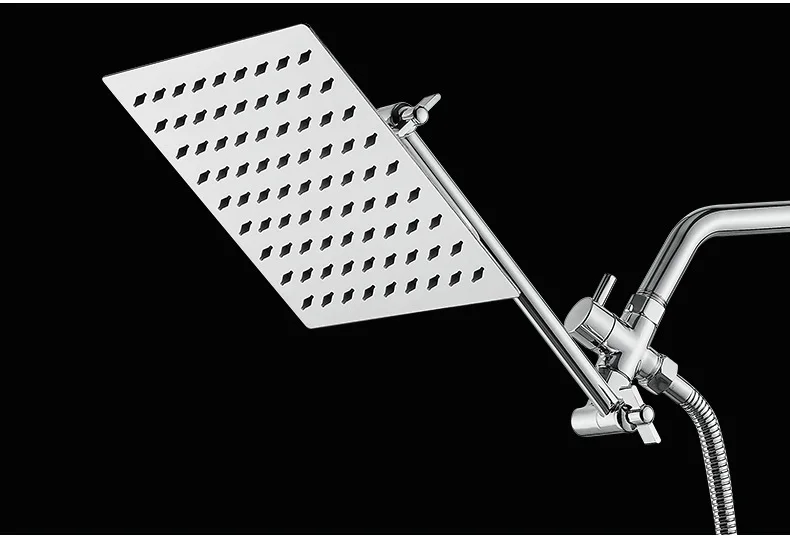 Description Picture 4 of itemShower Shower Set with Extended Bracket and Gear Adjustable Arm, Stainless Steel Top Spray Shower Bathroom Fixture Accessory