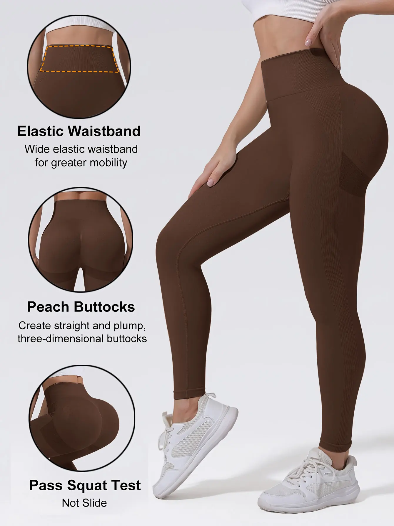 Seamless women's high waisted yoga pants hip lifting tight sports pants fitness yoga push ups