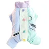Thiened Fce Dog Clothes Four Legs Windproof Cotton Autumn Winter Clothes for Small Dogs Teddy Pet Clothes with Heart Bule 2