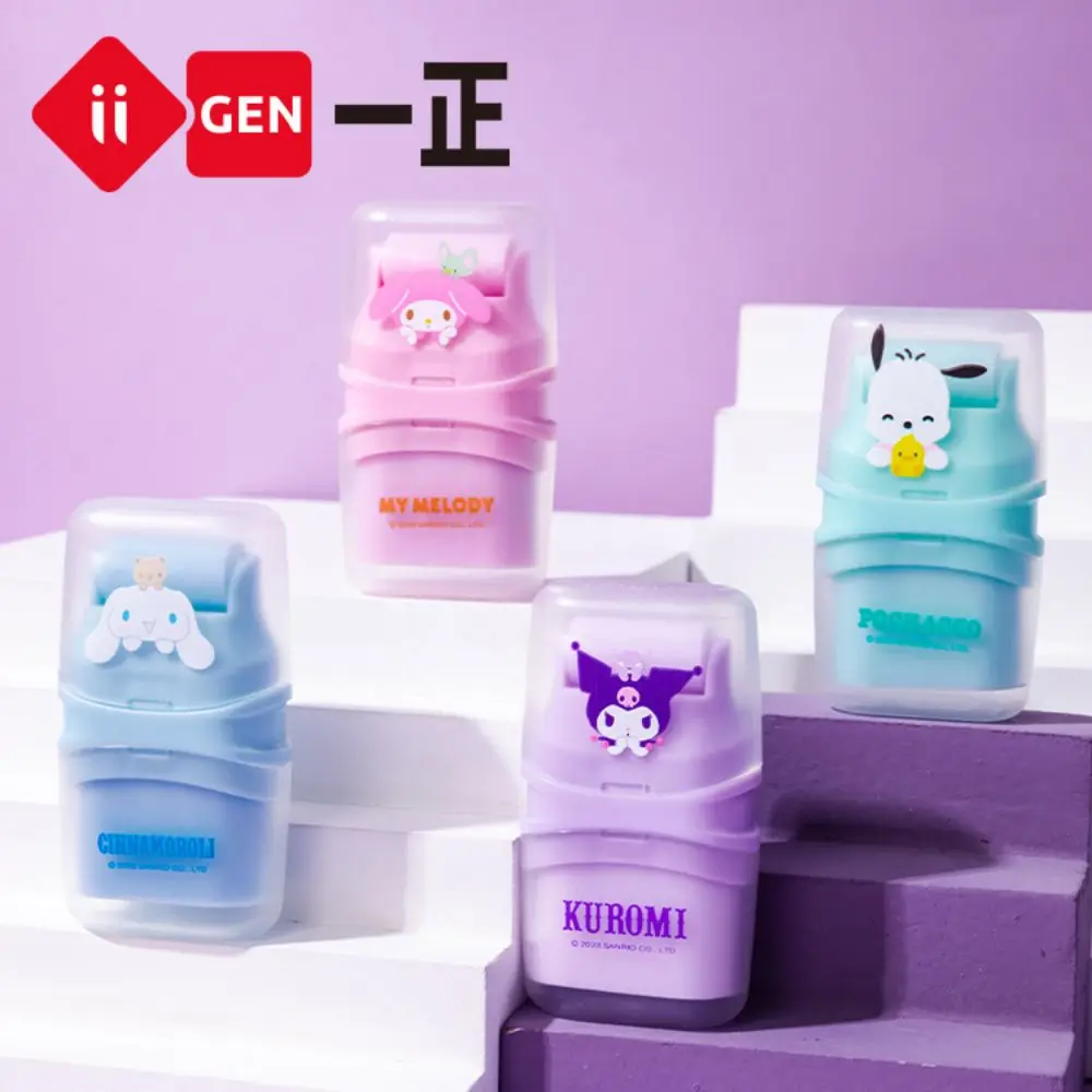 iigen 2in1 Roller Eraser Sanrio Fun Roller Eraser Cute Kawaii Rubber Stationery School Supply 1pcs