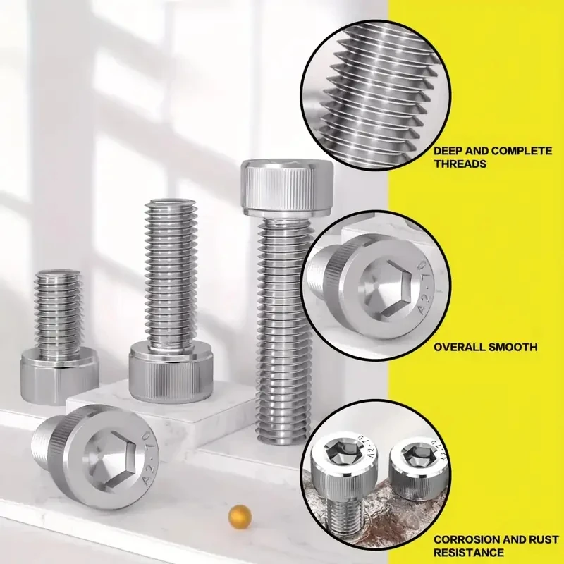 560 M3 M4 M5 M6 hexagon bolt kit 304 stainless steel cup head hexagon bolt, nut, washer sorting kit