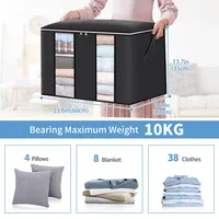Closet Organizers Storage Bags for Clothes, Large Capacity Clothing Blanket with Reinforced Handle for Clothing Bedding, 2Pack 1