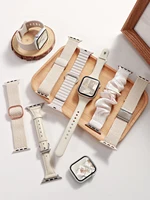 Starlight Series Band For Apple Watch Strap 40mm 41mm 45mm 49mm 44mm 38 Silicone Braided Nylon Bracelet iWatch SE 6 7 8 9 ultra2