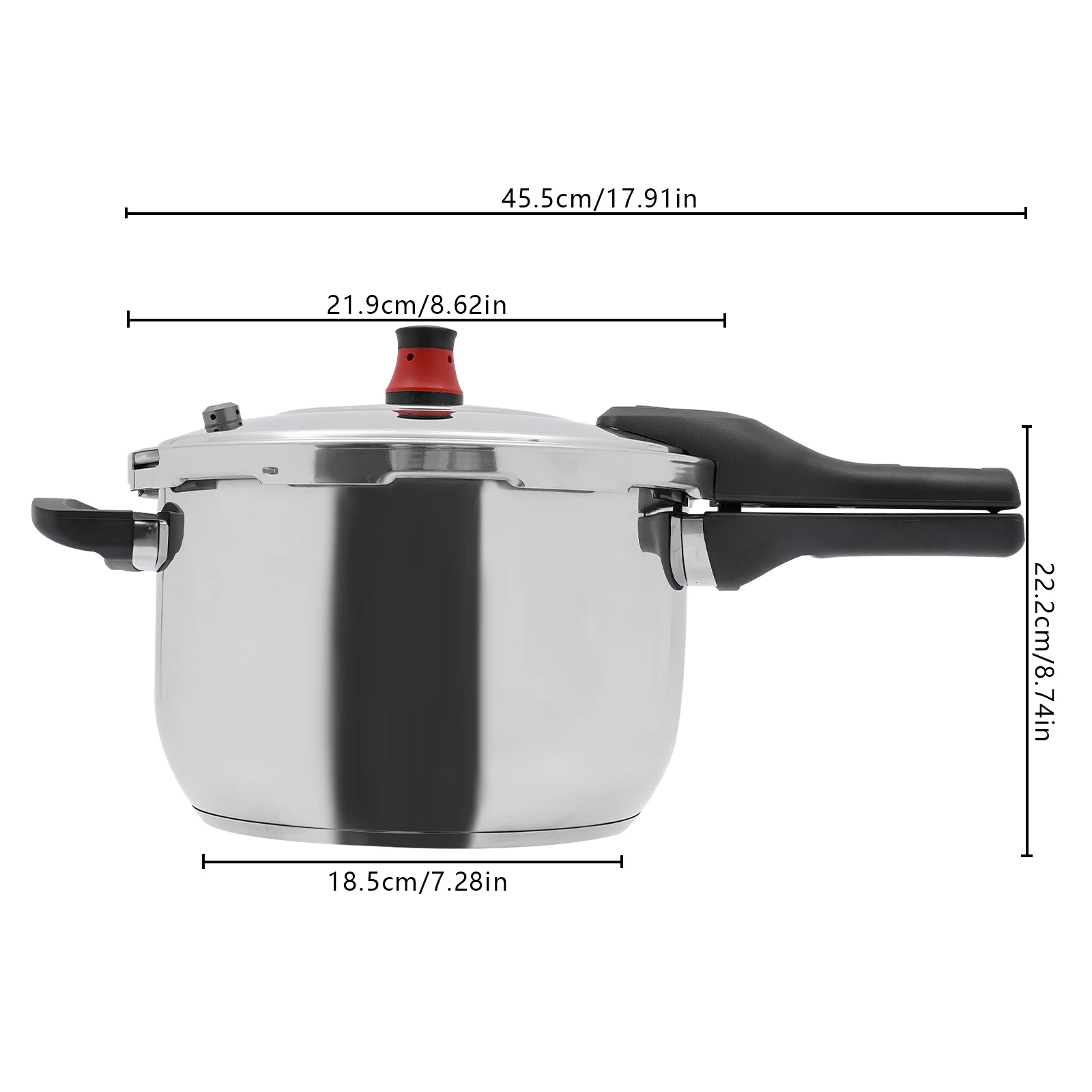 Description Picture 4 of item304 stainless steel explosion-proof pressure cooker composite multi-layer bottom 22cm 5L for 3-4 people for family kitchens