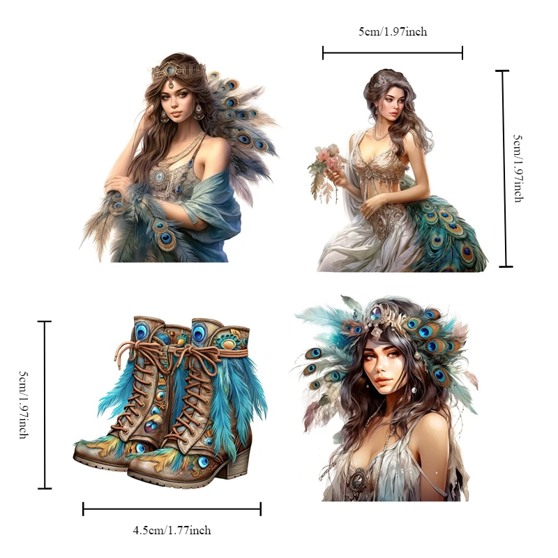Süße selbstgemachte Aquarell exotische Stamm Prinzessin Mädchen Scrapbooking Aufkleber/dekorative Aufkleber/DIY Handwerk Fotoalben Kawaii – Detail 5