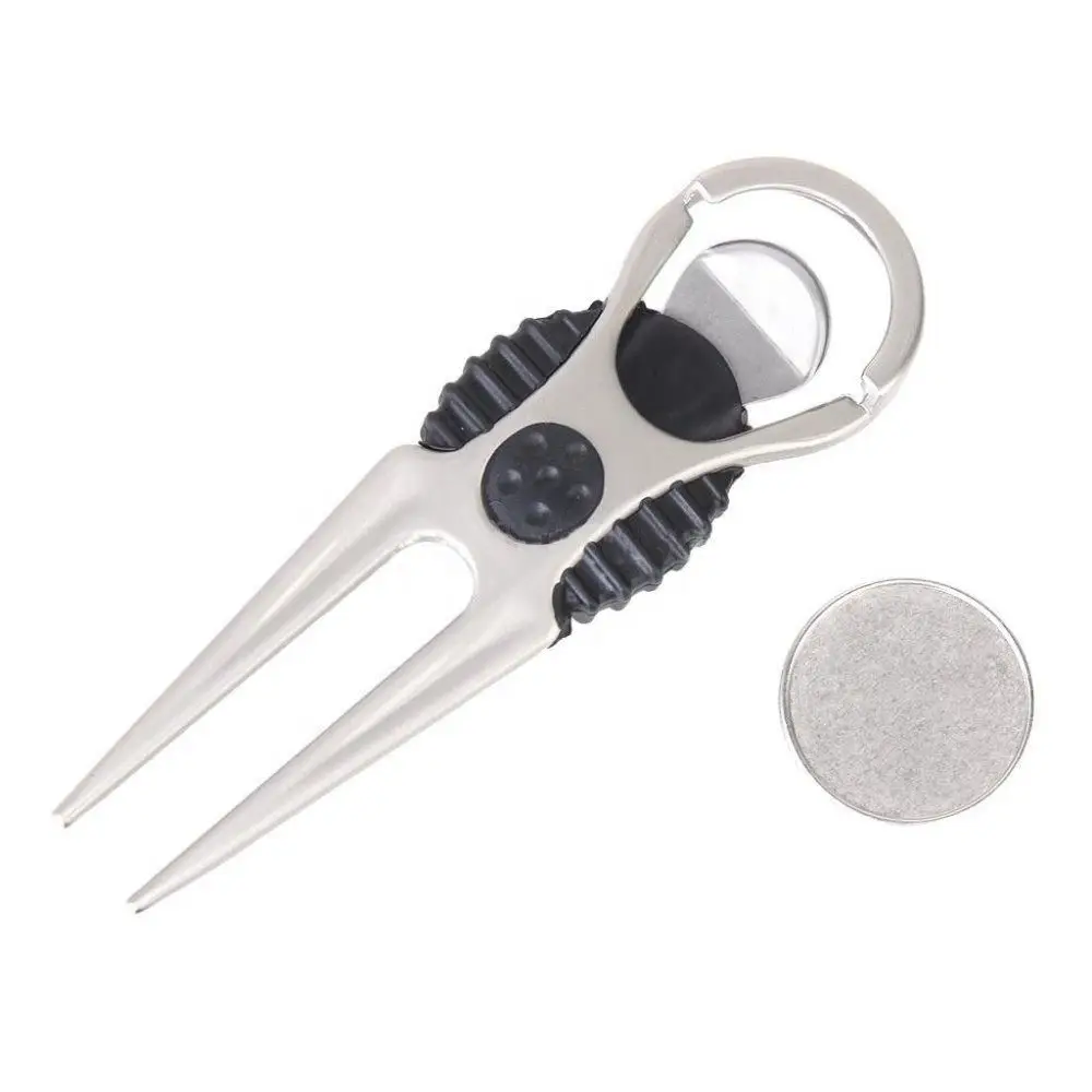 

Zinc Alloy Golf Ball Marker Fork Corrosion-resistant Anti-slip Golf Divot Tool Easy to use Multi-function