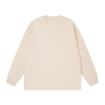 AOSSVIAO 2025 جديد كم طويل تي شيرت النساء الإناث 300 جرام عادية تيس سيدة الصلبة الأساسية أبيض أسود الكورية القمم 5